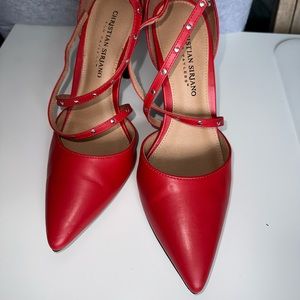 Christian Siriano Red Stud Heels - 7.5